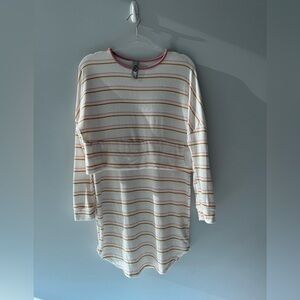 Go Couture Striped Mini Dress - Cream and Pink